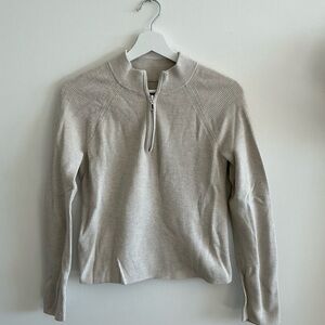lululemon athletica Light Gray Quarter-Zip Sweater (Size: S)